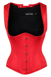 Corsé rojo de cintura alta con tirantes Underbust