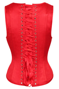Corsé rojo de cintura alta con tirantes Underbust