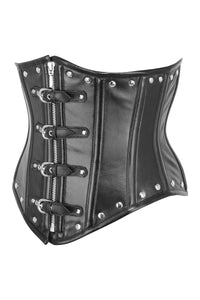 Fetish Underbust de PVC negro con cremallera frontal