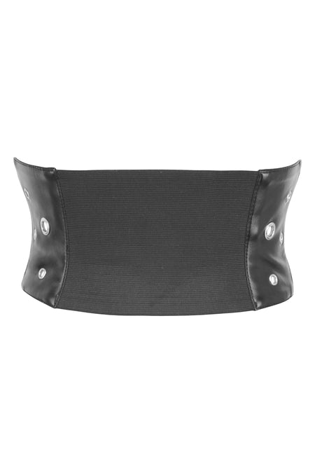 Cinturón de PVC negro mate inspirado en un corsé