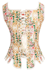 Corsé con estampado floral de inspiración histórica Overbust