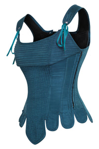 Corsé de inspiración histórica en azul Overbust