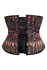 Gothic Rose Cathedral Print Underbust Corset