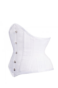 Corset Story EXP009 White Satin Waist Training Waspie Underbust