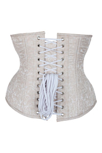 Corsé de cintura largo de Brocado Crema Experto en Entrenamiento de Cintura Underbust