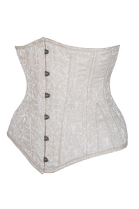 Corsé de cintura largo de Brocado Crema Experto en Entrenamiento de Cintura Underbust