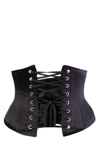 Corset Story EXP020 BLACK SATIN AND SEQUIN WAIST TRAINING WASPIE UNDERBUST