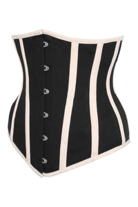 Corsé Underbust de una capa negro y beige