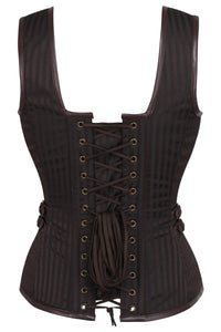 Corsé Steampunk Jacquard Marrón