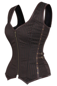 Corsé Steampunk Jacquard Marrón