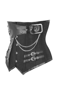 Corse negro brocado salvaje oeste bajo pecho Underbust