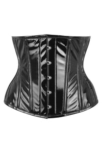 Faja clásica de PVC negra con refuerzo en la cadera Underbust