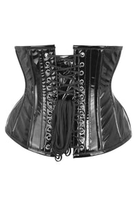 Faja clásica de PVC negra con refuerzo en la cadera Underbust