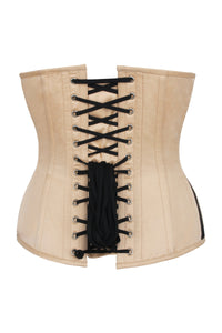 Busto largo de malla beige Underbust