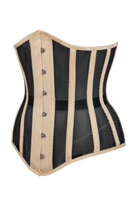 Busto largo de malla beige Underbust