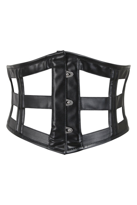 Cinturón de PVC negro tipo jaula