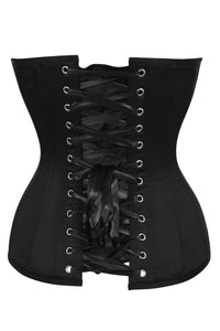 Corsé con cremallera turquesa y negro Overbust
