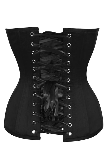 Corsé con cremallera turquesa y negro Overbust