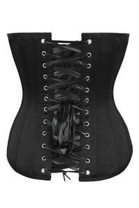 Corsé lencero negro y plateado Overbust