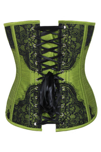 Sobrecintura verde con encaje negro Overbust