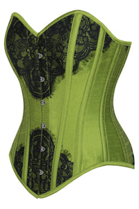 Sobrecintura verde con encaje negro Overbust