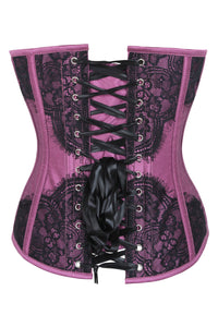 Sobrecintura rosa con encaje negro Overbust