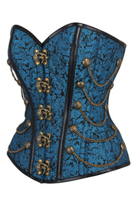 Corsé Steampunk Turquesa Con Cadenas