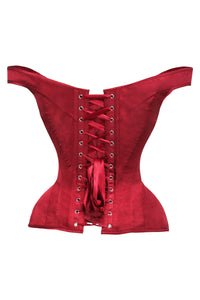 Corsé con mangas rojo carmín