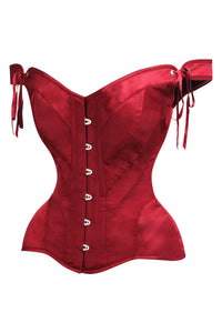Corsé con mangas rojo carmín
