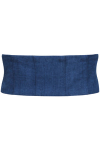Cinturón estilo corsé de chambray azul violeta
