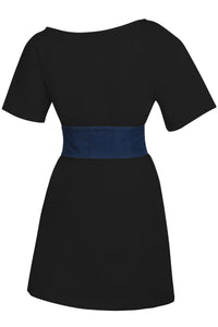Cinturón estilo corsé de chambray azul violeta