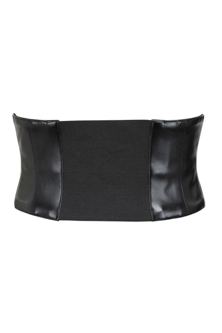 Cinturón corsé de PVC con detalles de lazada de corsé