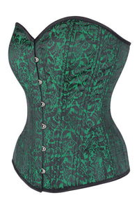 Corse verde brocado experto cintura entrenamiento corset overbust Overbust