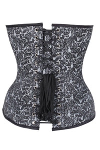 Corse plateado brocado experto cintura entrenamiento corset Overbust