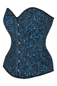 Corsé sobre pecho Expert Waist Training en brocado turquesa Overbust