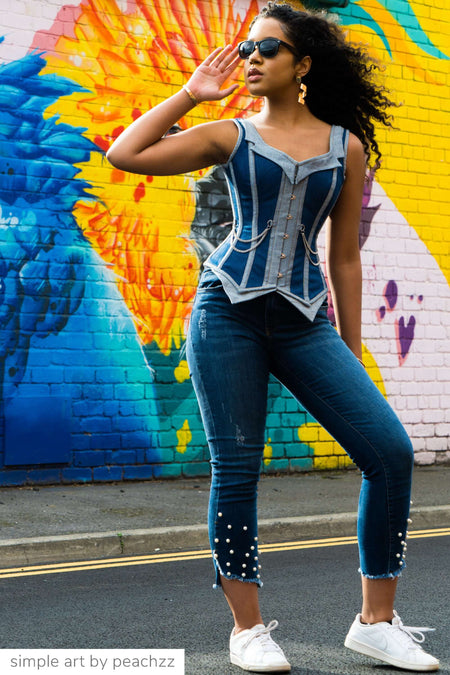 Corset Story WTS837 Double Denim WaistCoat Corset