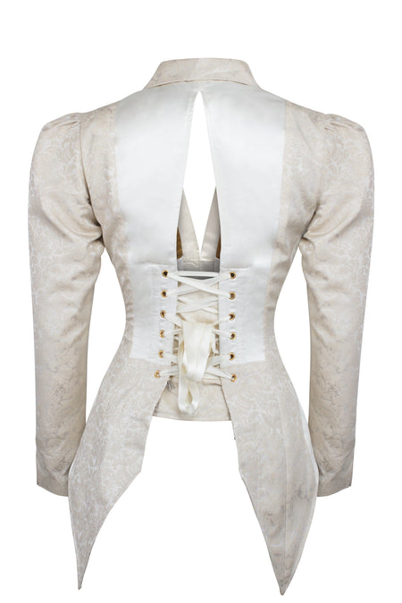 Chaqueta de esmoquin con corsé marfil