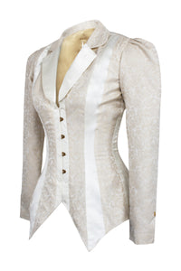 Chaqueta de esmoquin con corsé marfil