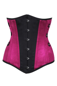 Corsario Steampunk Negro y Rosa con Lengüetas Laterales Underbust