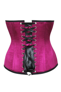 Corsario Steampunk Negro y Rosa con Lengüetas Laterales Underbust