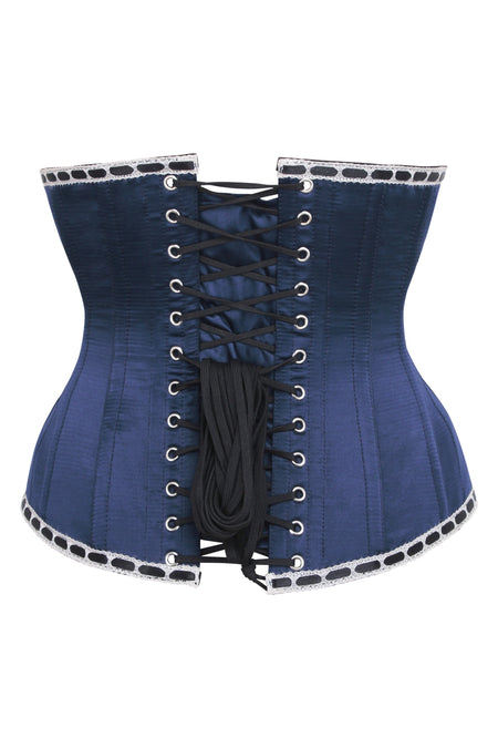 Busto largo azul marino inspirado en el circo victoriano Underbust