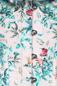 Corset Story FTS003 Birds Of Paradise Cold Shoulder Cotton Corset Top