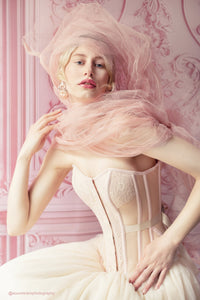 Corsé Sadie Prairie rosa de viscosa y encaje Overbust