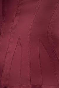 Corset Story WTVIC018 Burgundy Matt Satin Longline Waist Taming Overbust