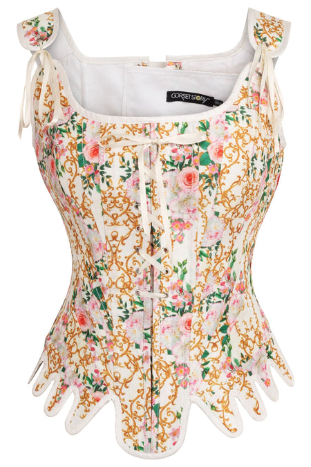 Corsé con estampado floral de inspiración histórica Overbust
