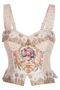 Rococo Garden Corset Top in Porcelain Blush