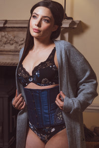 Corset Story CSFT087 Midnight Blue Underbust With Shimmering Hip Panels