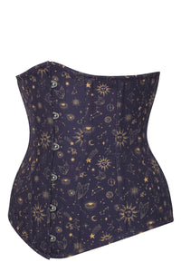 Corset Story CSFT162 Mystic Galaxy Indigo And Gold Longline Underbust Corset