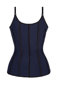 Corset Story CSLT028 Corset Story Navy Latex Underbust Corset with adjustable Bra Straps