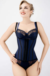 Corset Story CSLT028 Corset Story Navy Latex Underbust Corset with adjustable Bra Straps